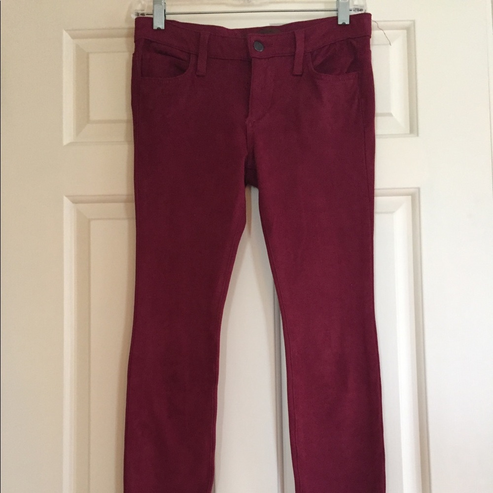 Joe’s Jeans The Icon Skinny in Burgundy Suede